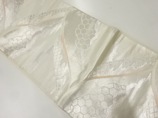 アンティーク　遠山模様織り出し袋帯(材料)